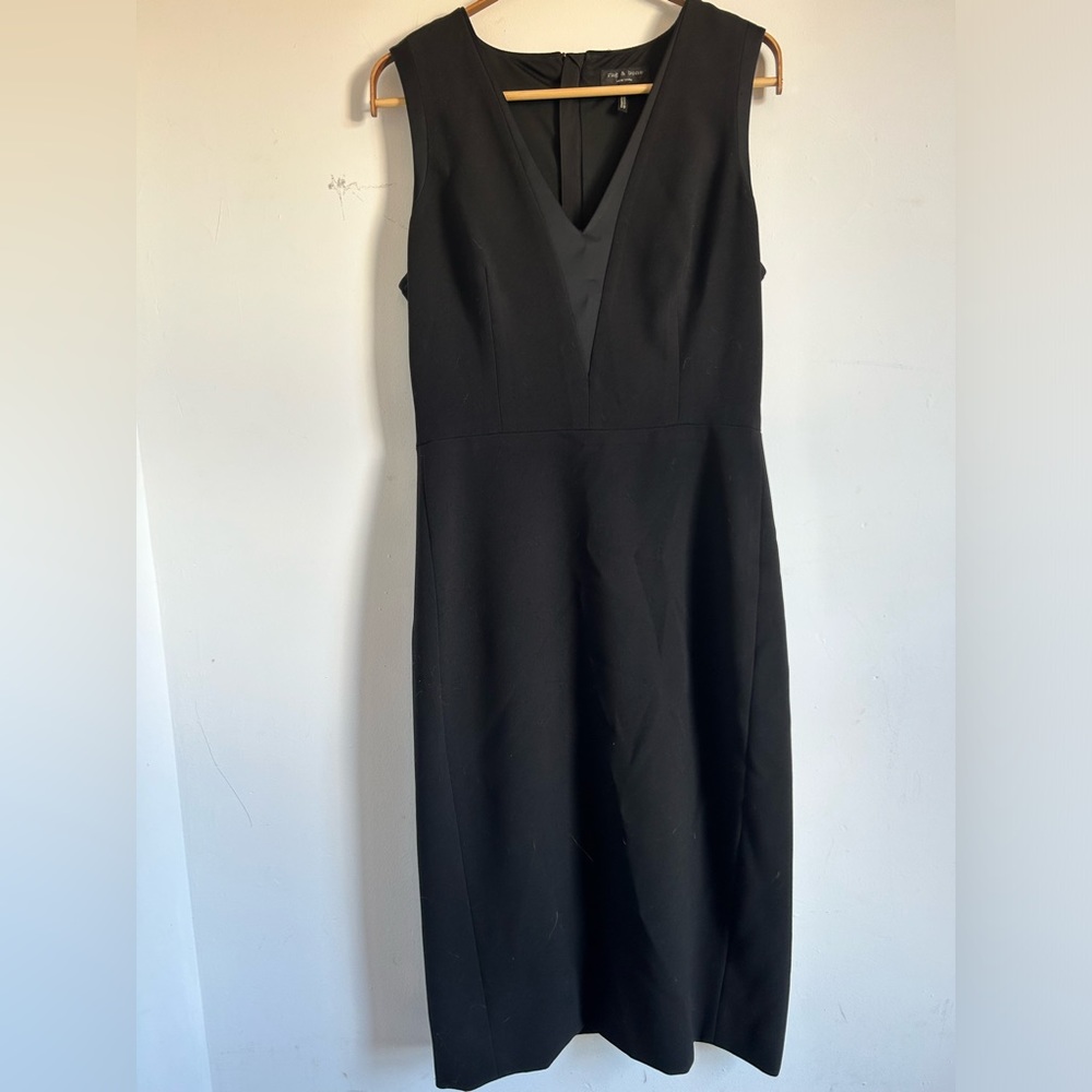 Rag &Bone Lauren V-Neck Sheath Dress, Black